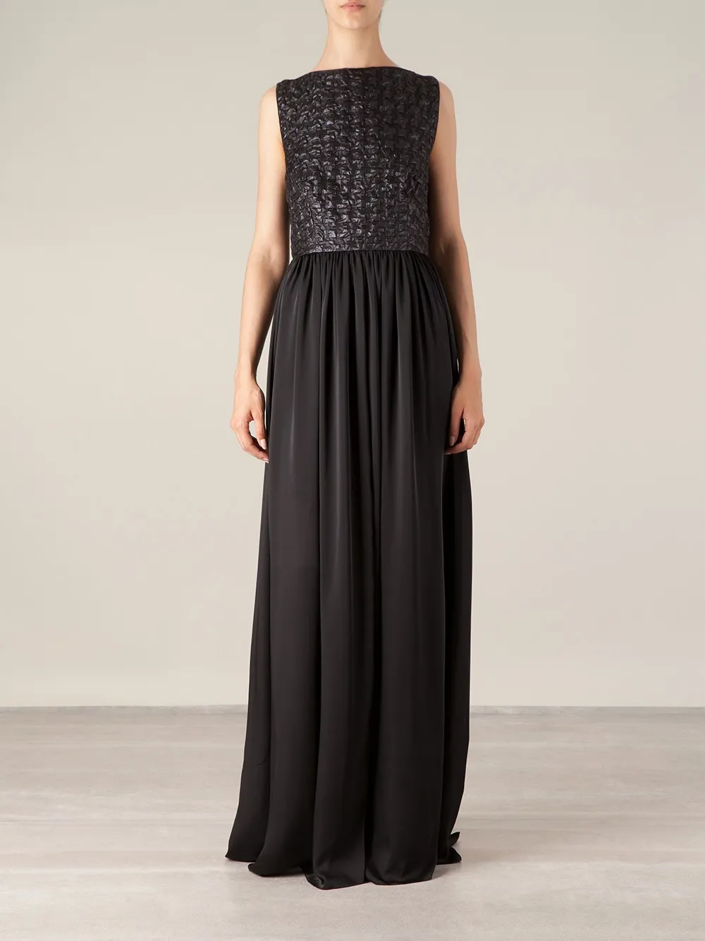 Maison Rabih Kayrouz Puckering Sleeveless Gown In Black