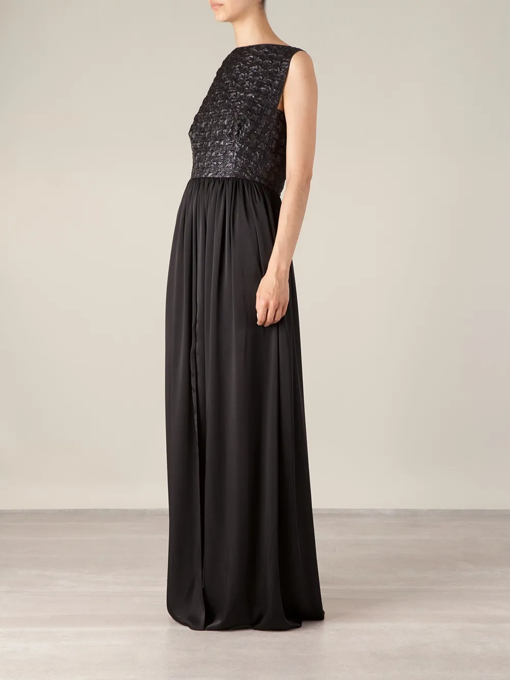 Maison Rabih Kayrouz Puckering Sleeveless Gown In Black