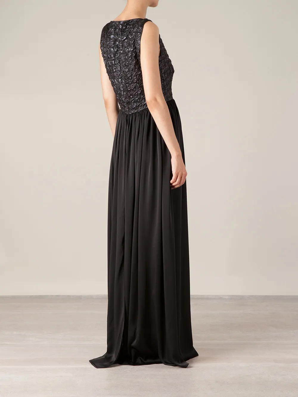 Maison Rabih Kayrouz Puckering Sleeveless Gown In Black