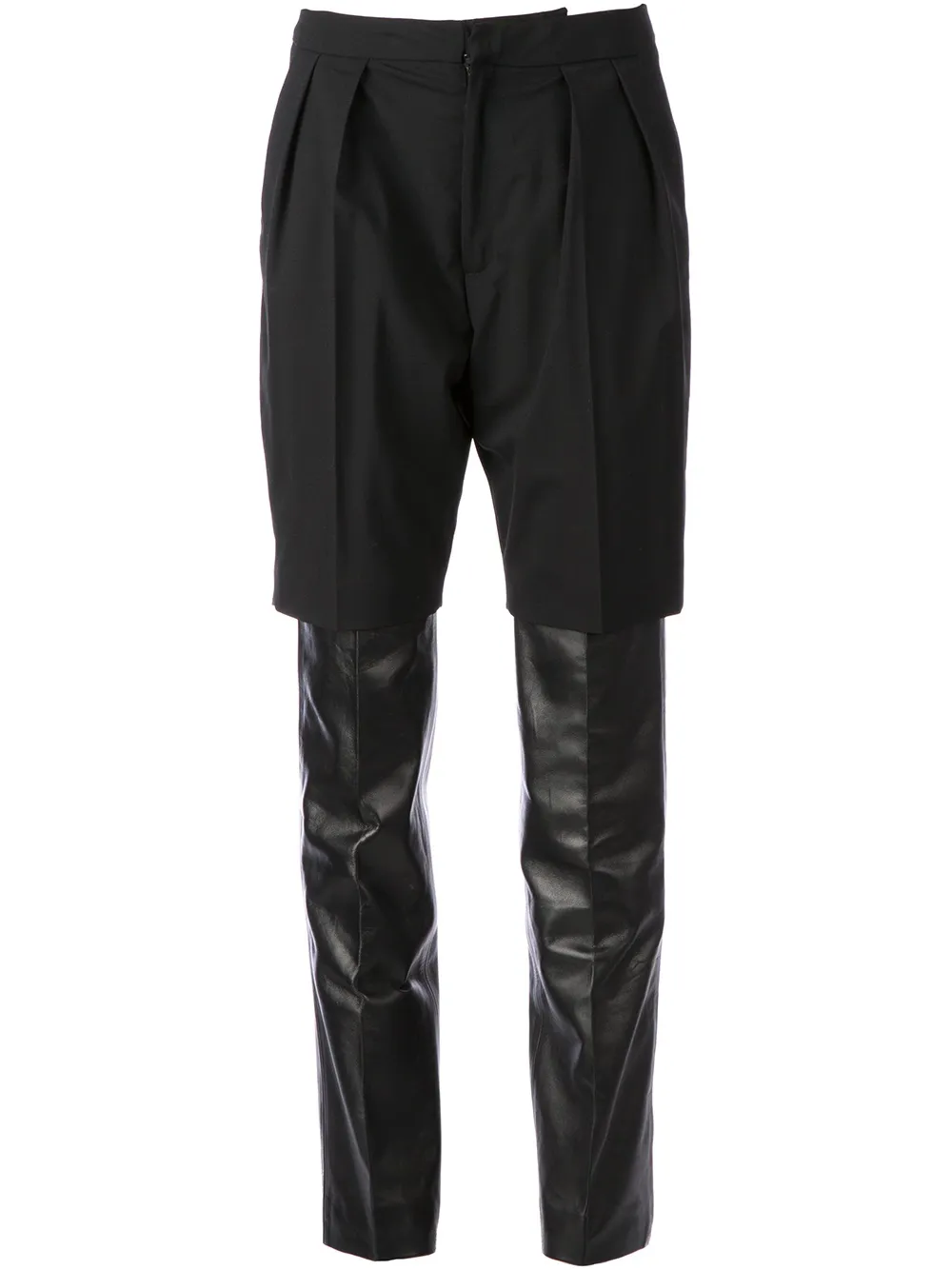 Lutz Huelle contrasting layered trousers | Black | Image 1