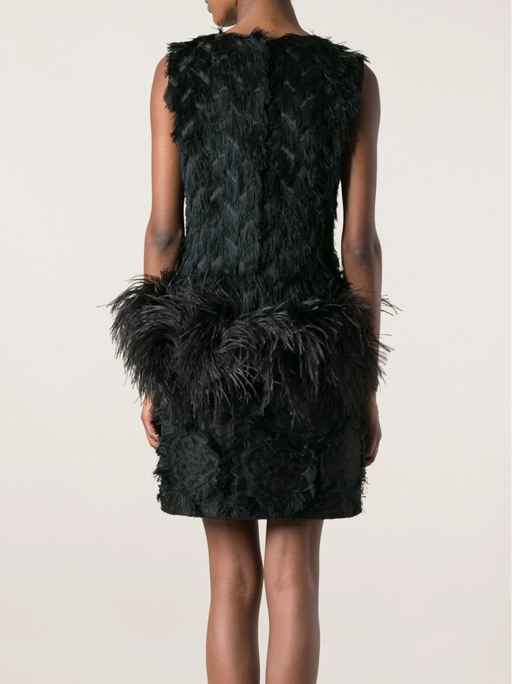 Lanvin feather dress Zwart