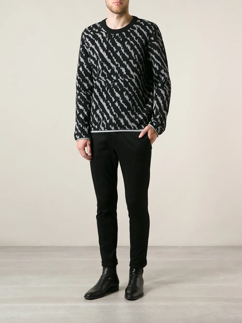 Lanvin Sweater met jacquard Zwart