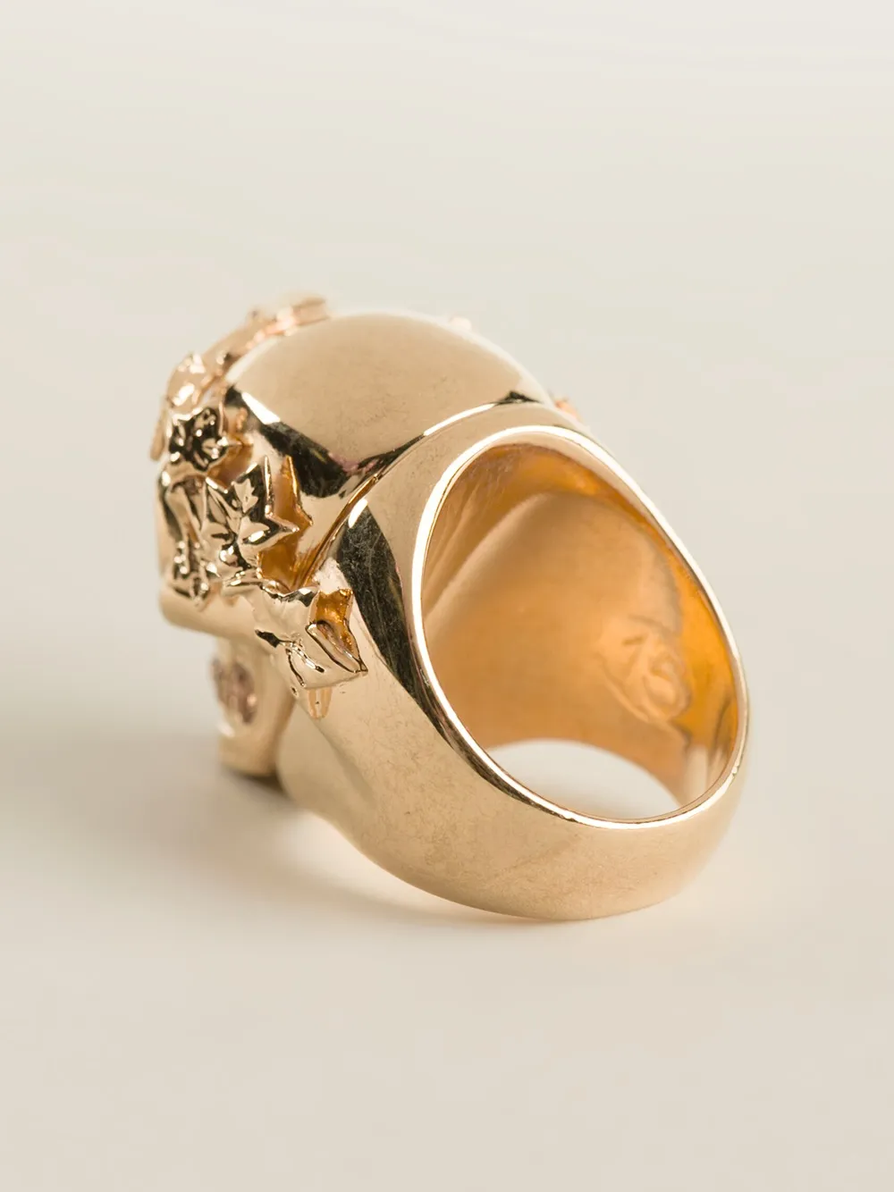  Alexander Mcqueen Anillo De Cóctel Con Calavera Y Hiedra - Metalizado 