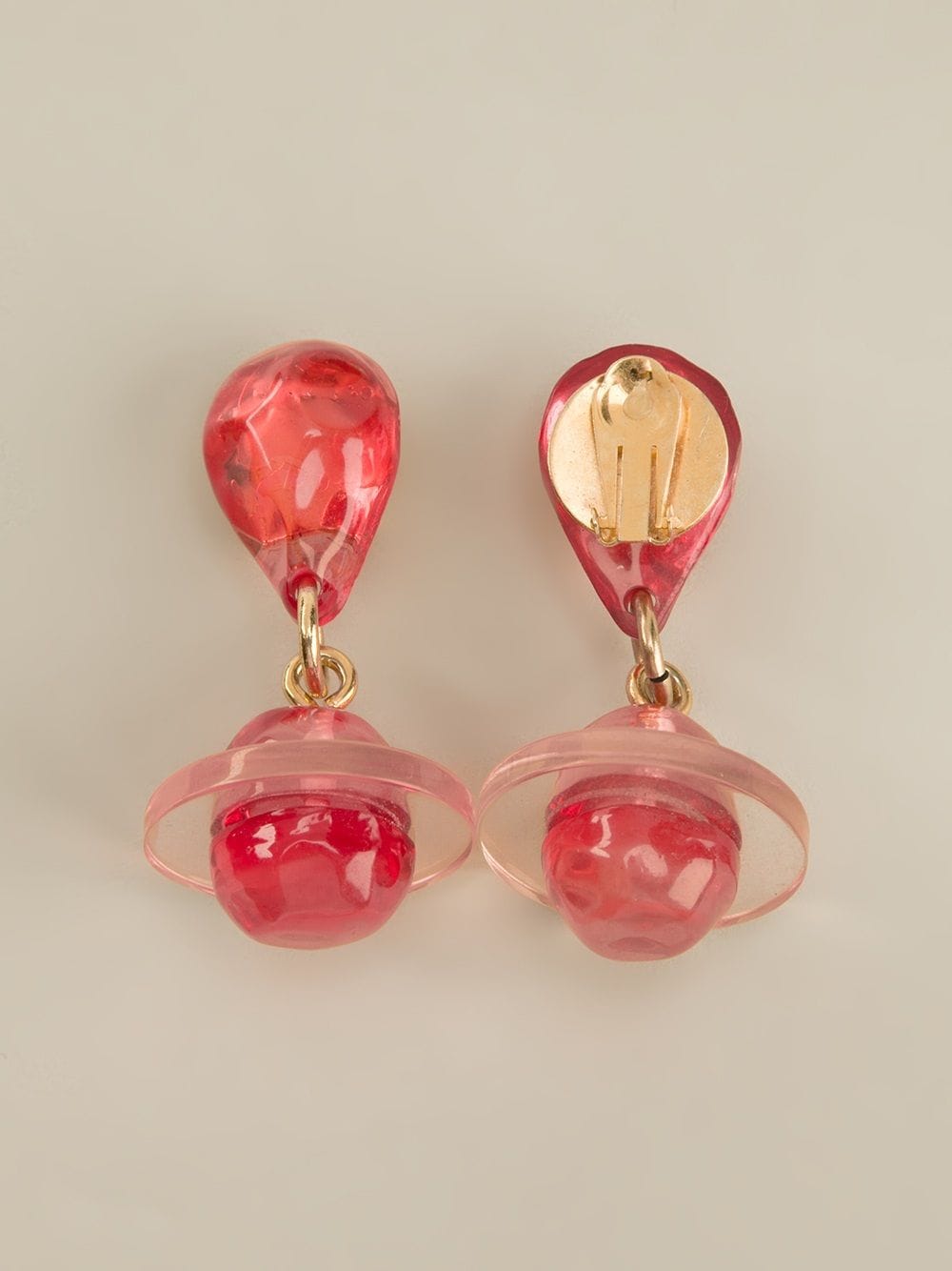 Katheleys Vintage French 'Water' clip-on earrings - Roze