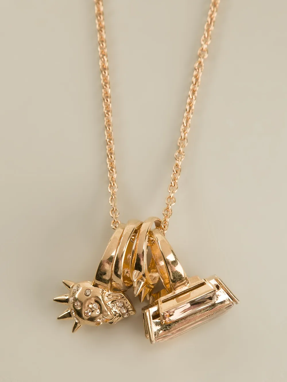  Alexander Mcqueen Multi Pendant Necklace   Metallic 
