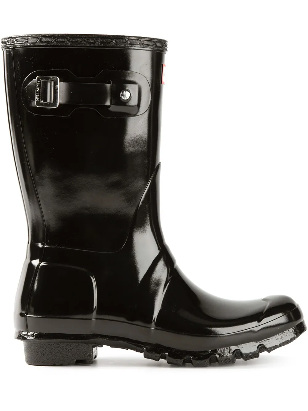 Hunter patent wellington boots Black