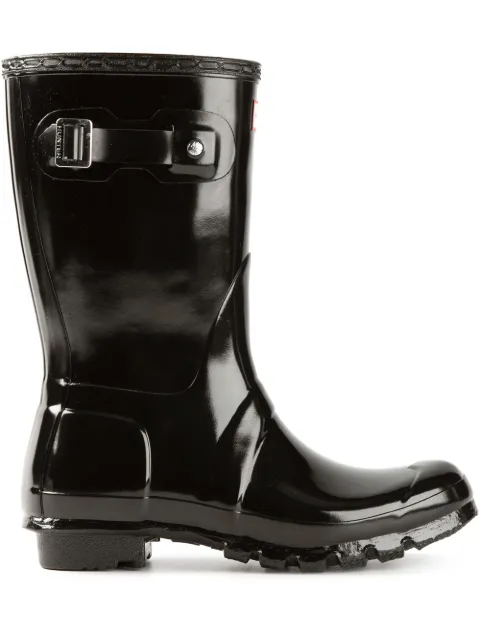 Hunter patent wellington boots