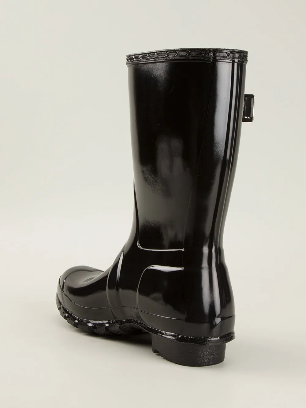 Hunter patent wellington boots Black