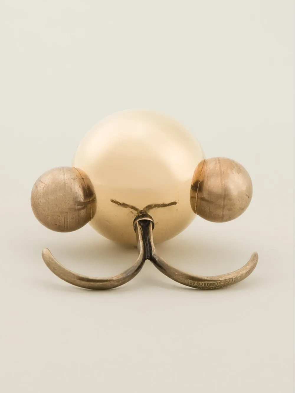  Lanvin Round Shape Double Ring   Metallic 