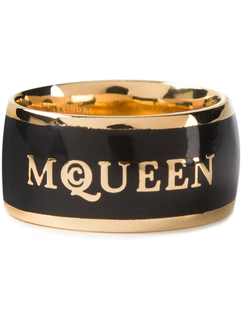 Alexander McQueen logo print ring - Nero
