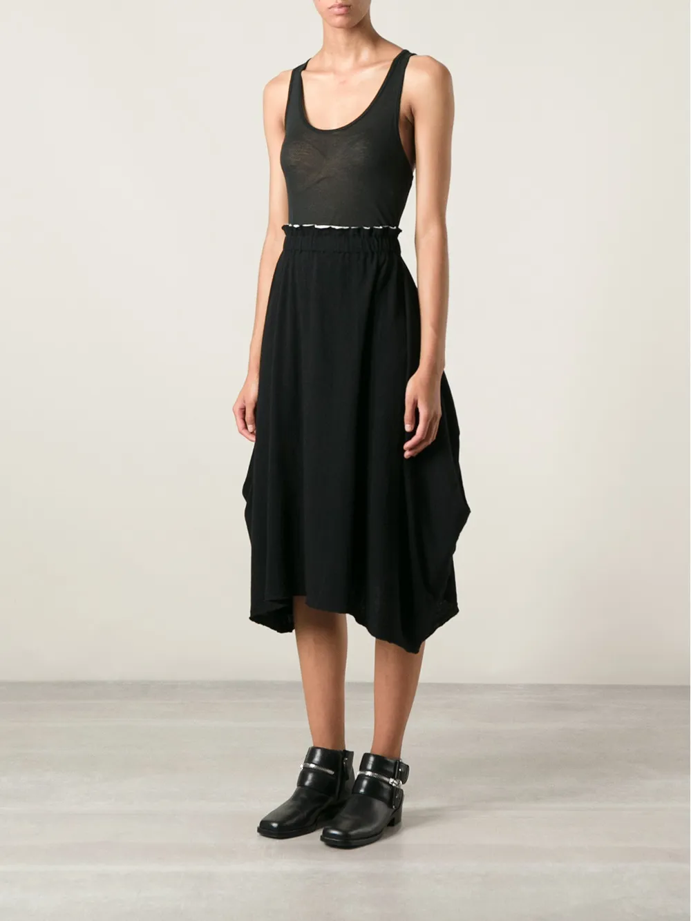 Comme Des Garçons elasticated waistband asymmetric skirt - Zwart