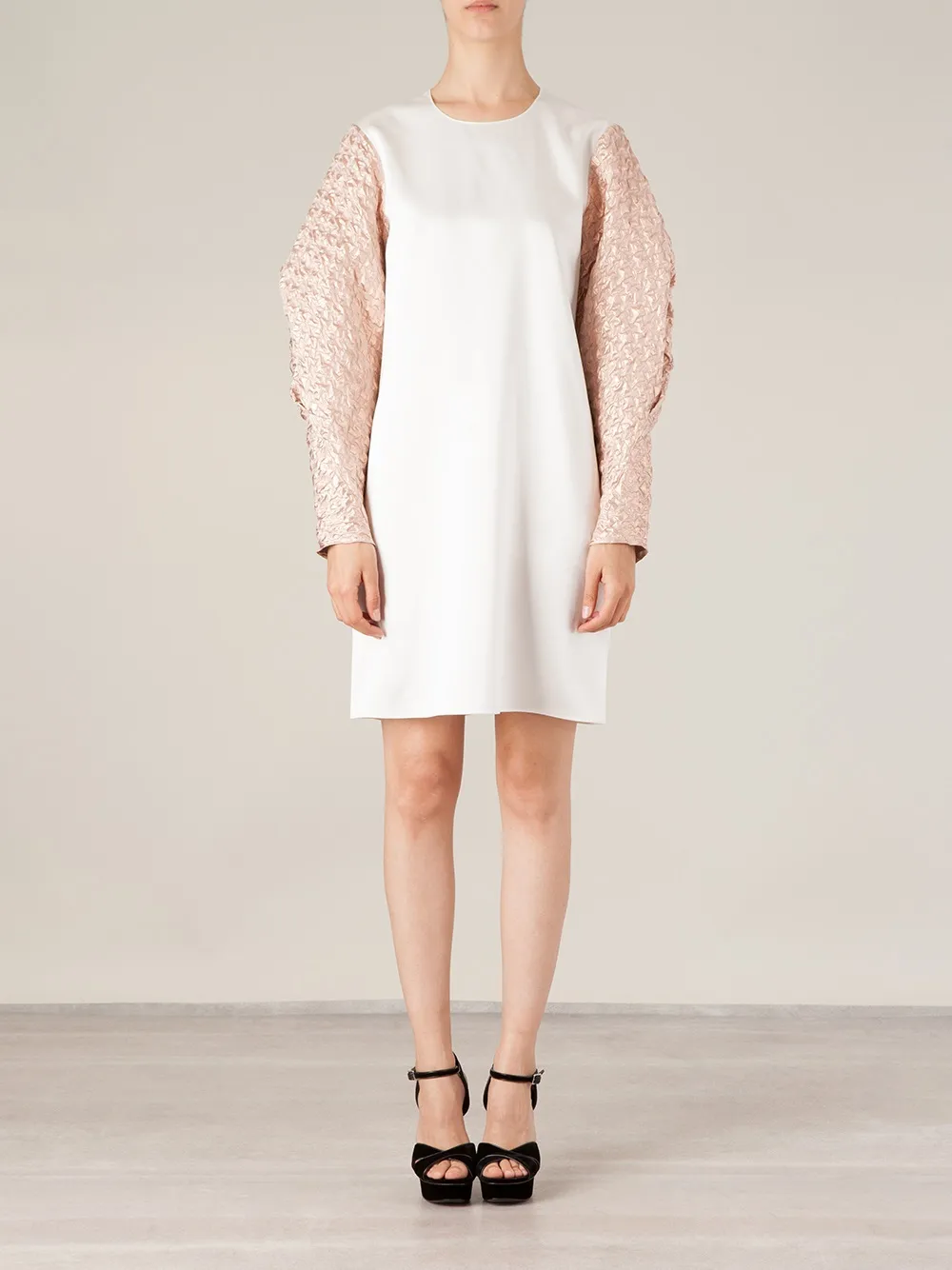 Maison Rabih Kayrouz contrasting oversized sleeves dress - Wit