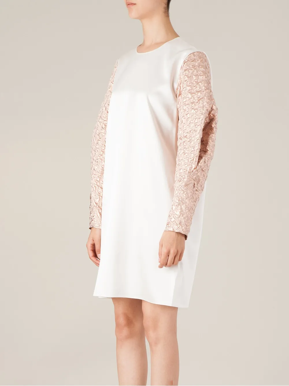 Maison Rabih Kayrouz contrasting oversized sleeves dress Wit