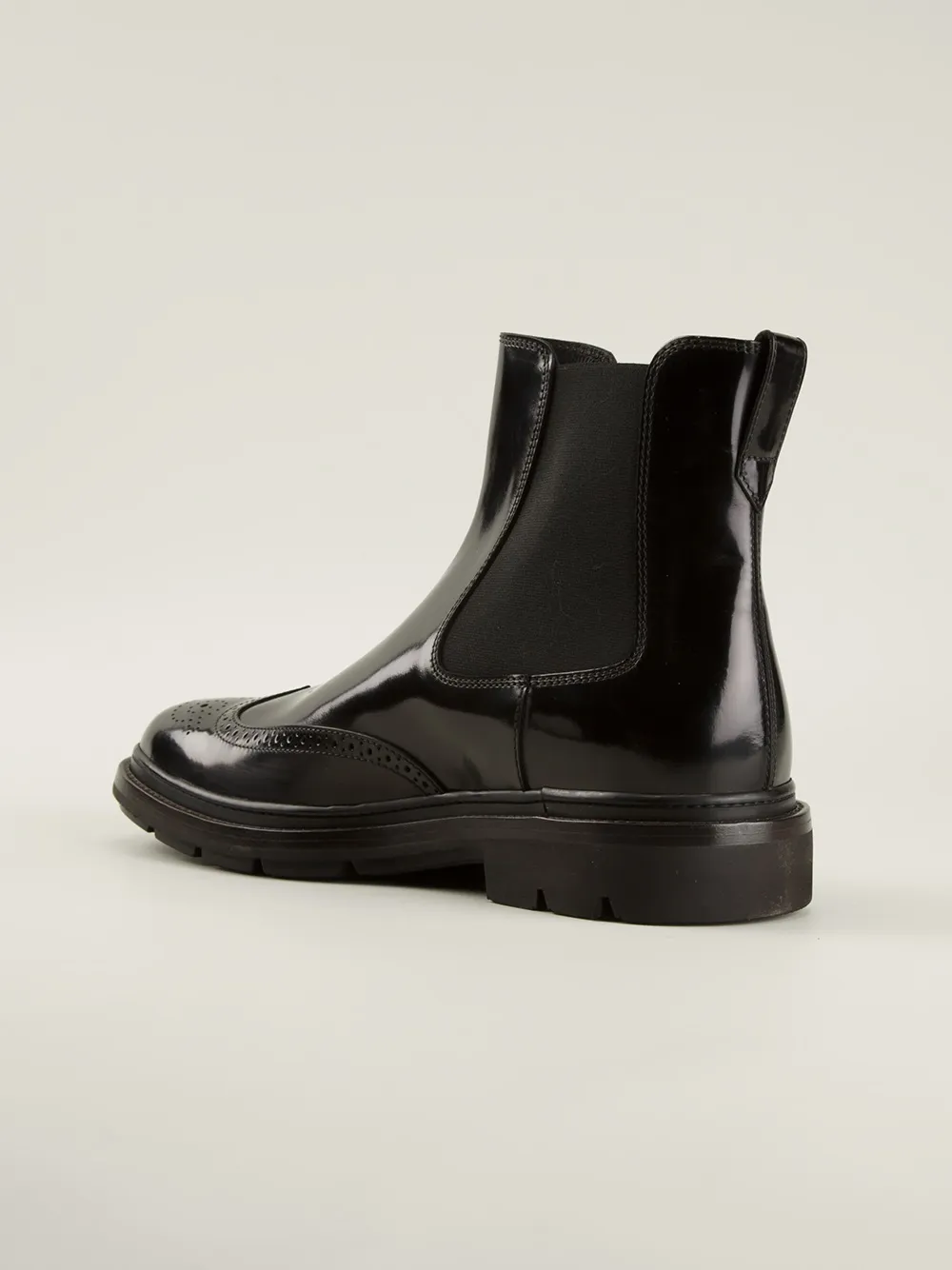 Tod's brogue detailing Chelsea boots Zwart