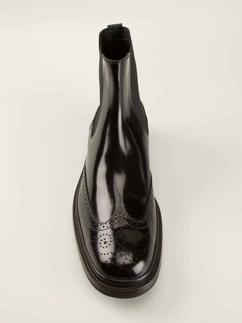 Tod's brogue detailing Chelsea boots Zwart