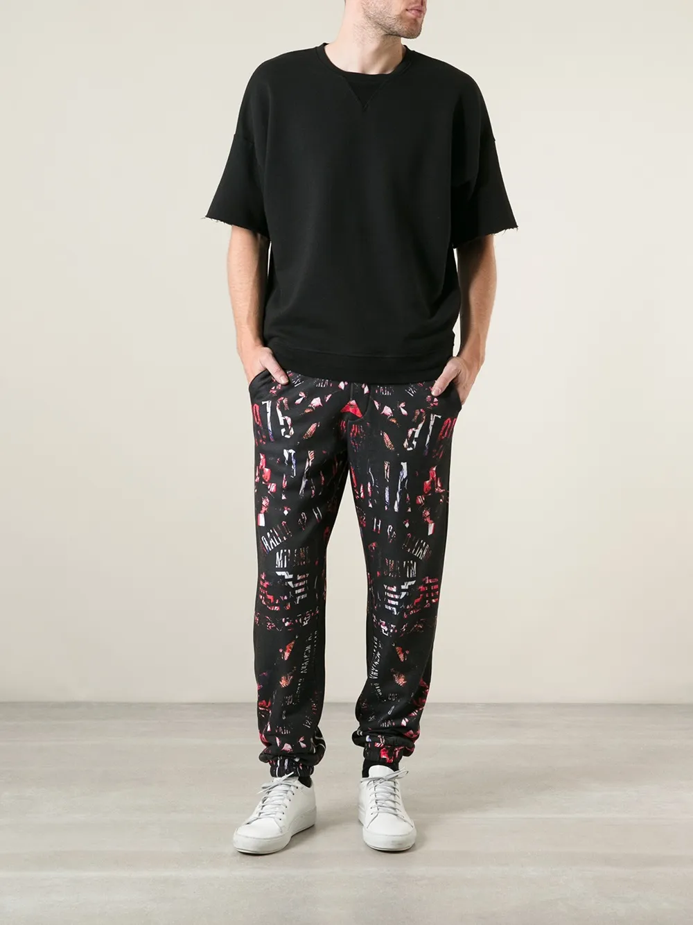 COUNTY OF MILAN printed track pants Zwart