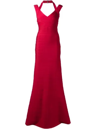 Herve Leger Selene V-Neck Mermaid Gown - Hervé Léger - Polyvore