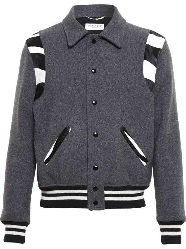 saint laurent teddy jacket grey