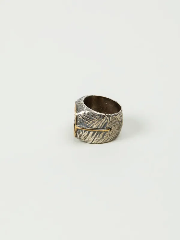 Tobias Wistisen Bronze Square Ring | Metallic | FARFETCH AE