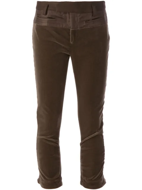 Haider Ackermann velour effect cropped trousers