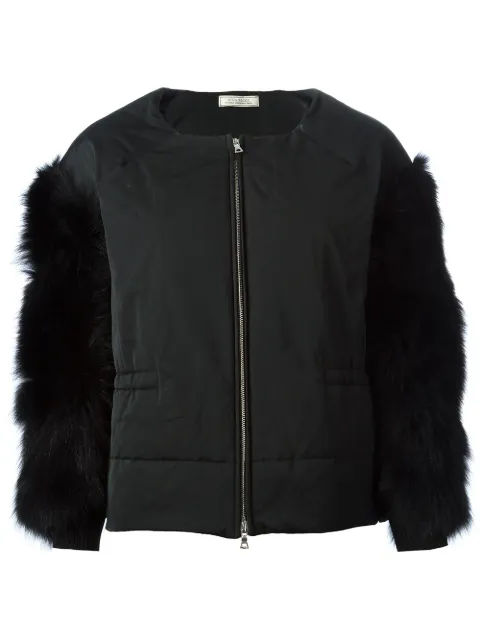 Nina Ricci contrasting sleeves zipped coat