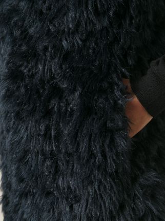 michael kors black faux fur vest