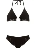 Amir Slama fringed halterneck bikini set - Black