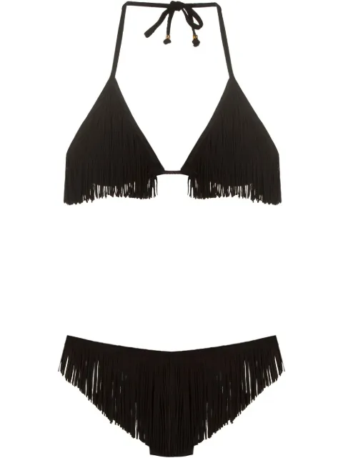 Amir Slama fringed halterneck bikini set