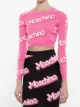 Moschino logo intarsia cropped sweater