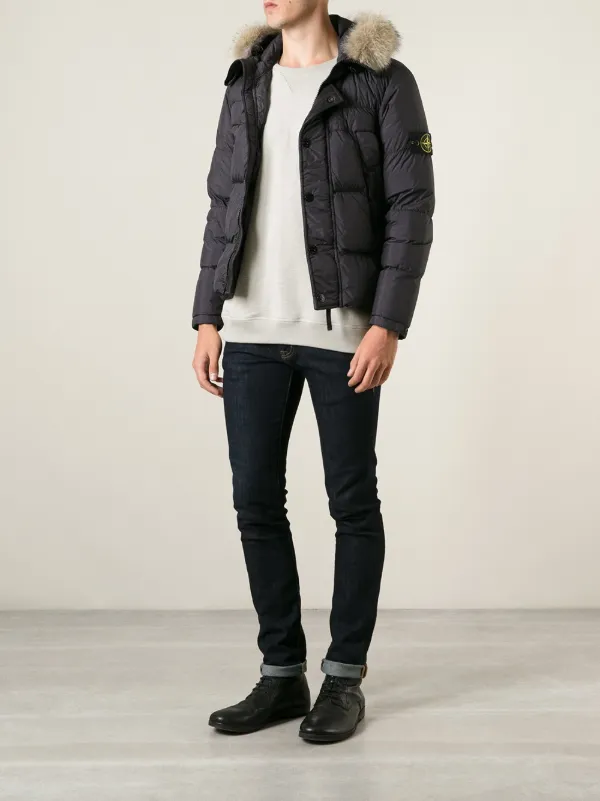 stone island jacket with fur hood