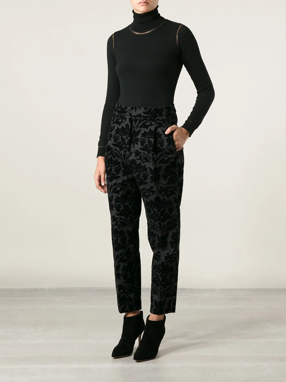 Golden Goose baroque devoré pattern trousers - Zwart