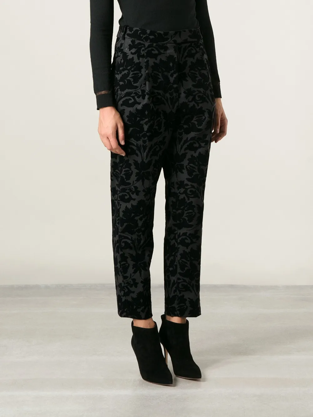 Golden Goose Baroque Devoré Pattern Trousers In Black