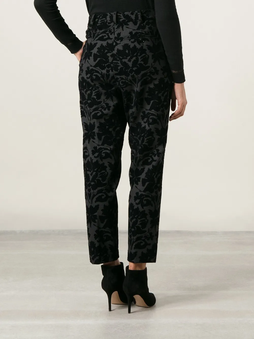 Golden Goose Baroque Devoré Pattern Trousers In Black