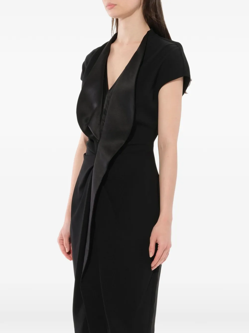  Givenchy Vestido Fruncido A Capas - Negro 