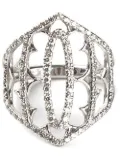 Loree Rodkin white gold and grey diamond pavé shield ring - Metallic