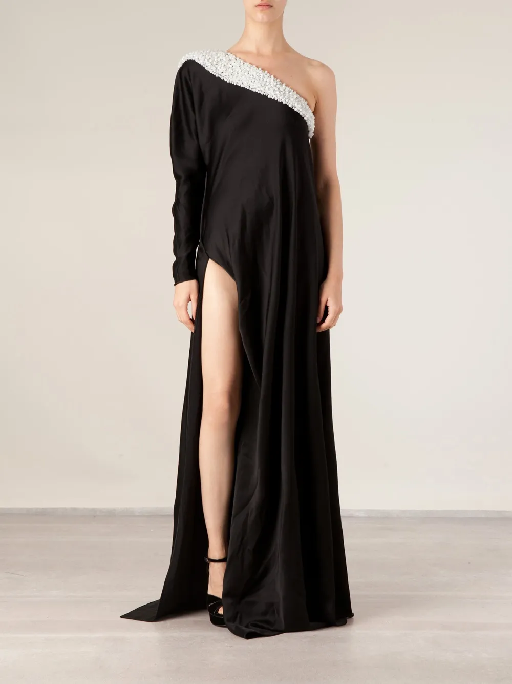 Nedo By Nedret Taciroglu front slit dress - Zwart