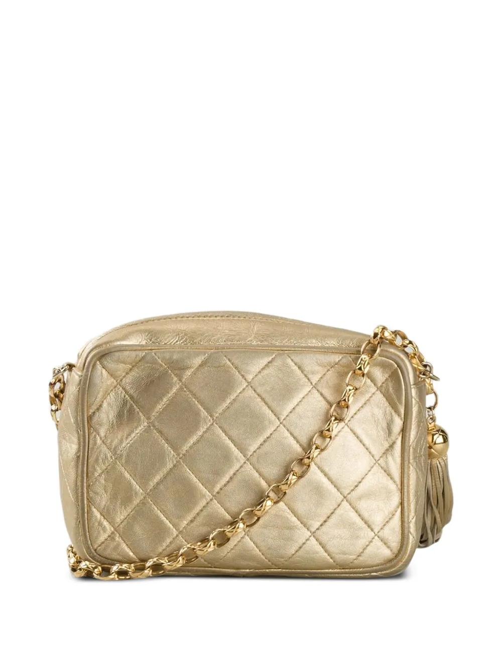 CHANEL Pre-Owned キルティング タッセル ショルダー - ゴールドトーン CHANEL Pre-Owned キルティング タッセル ショルダー - ゴールドトーン