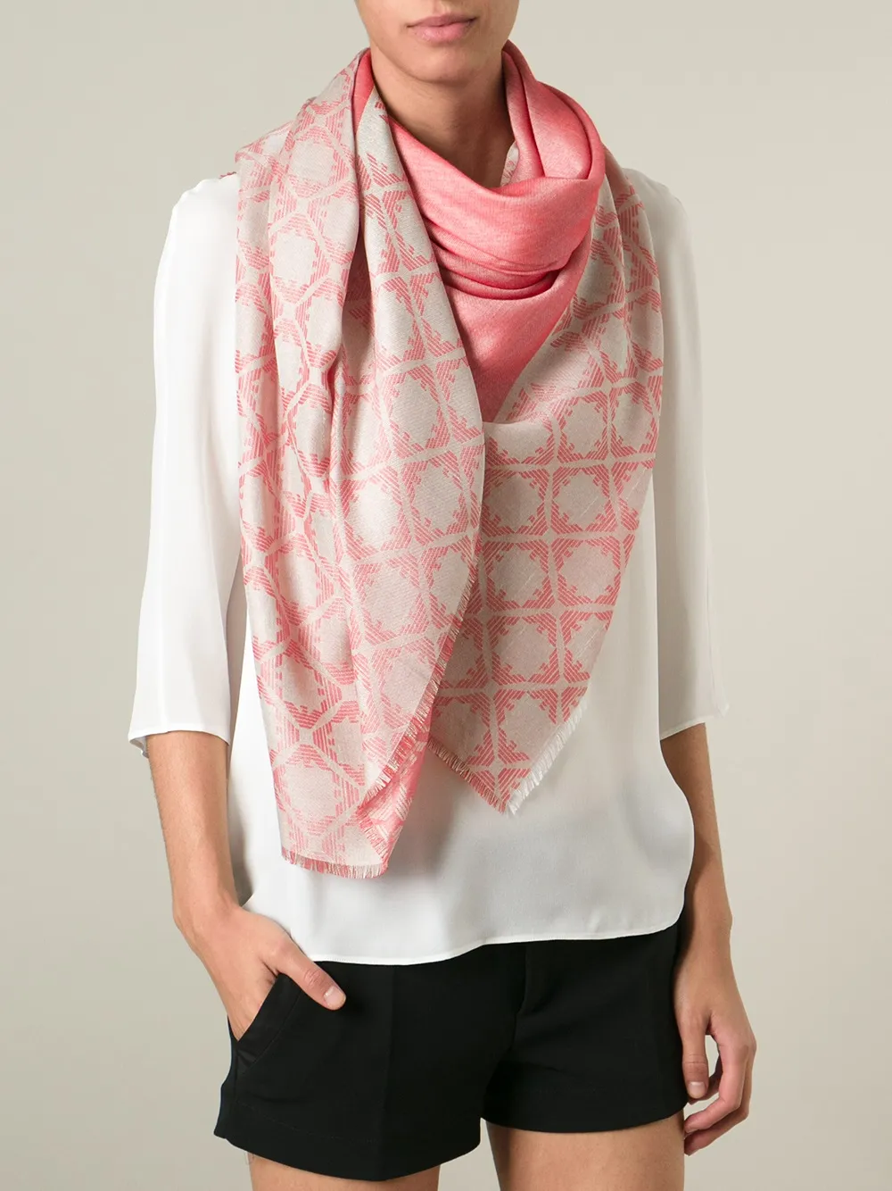 Emporio Armani woven logo scarf Rood
