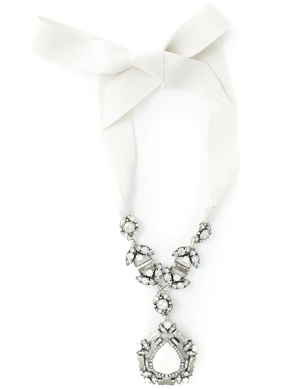 Lanvin pear-shaped pendant necklace - Bianco