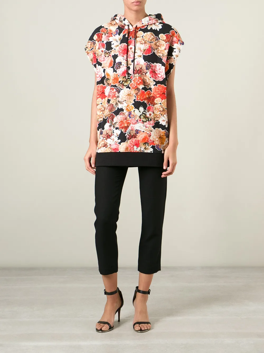  Givenchy Sweatshirt Mit Blumen Print   Schwarz 