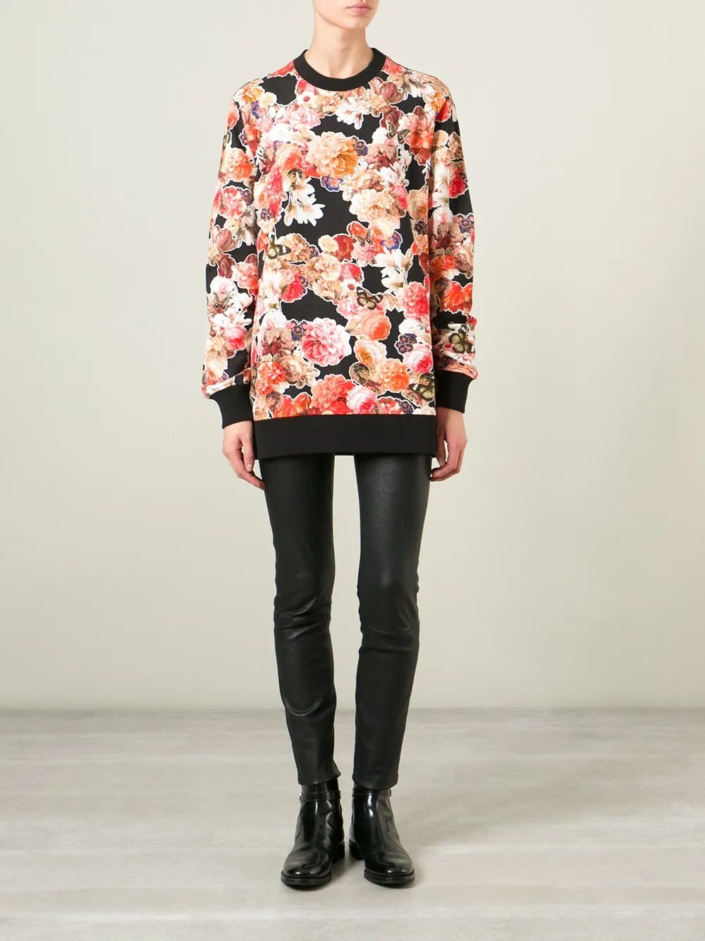 Givenchy floral print sweatshirt Zwart