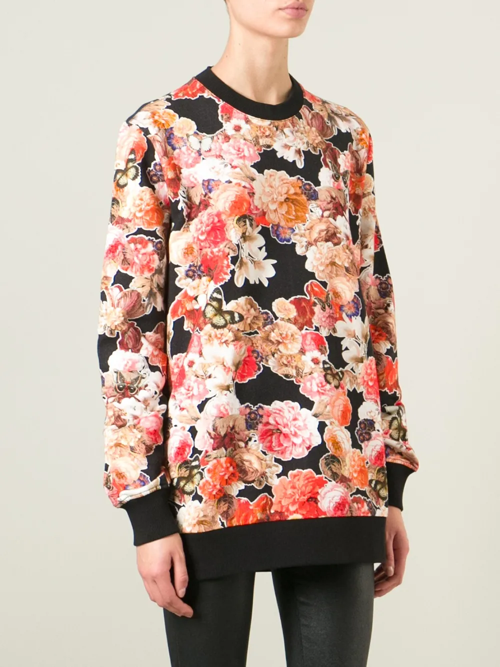 Givenchy floral print sweatshirt Zwart