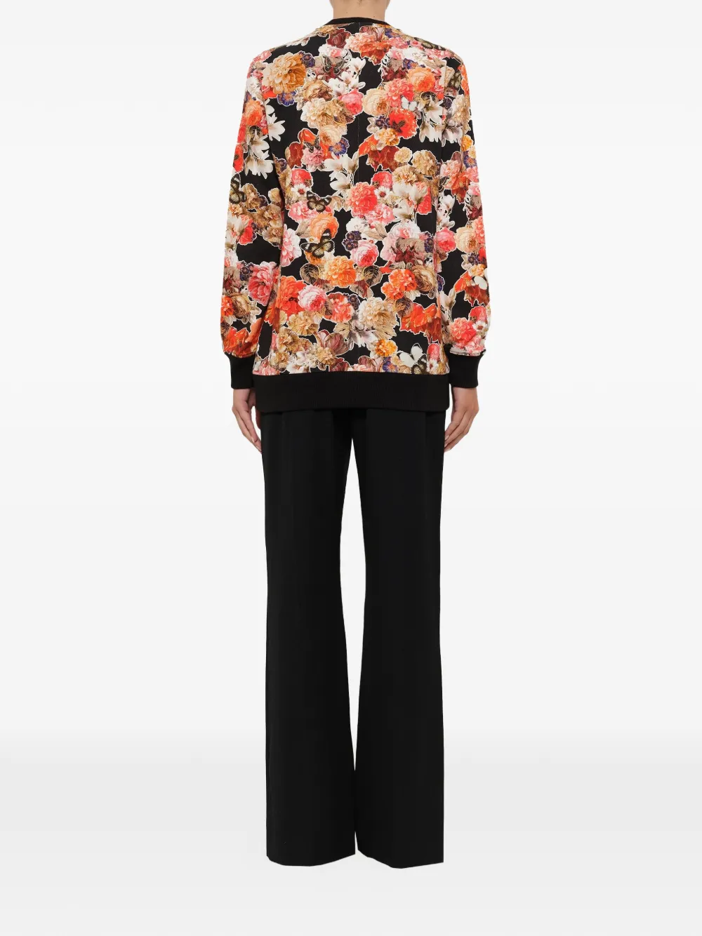  Givenchy Sweatshirt Mit Blumen Print   Schwarz 