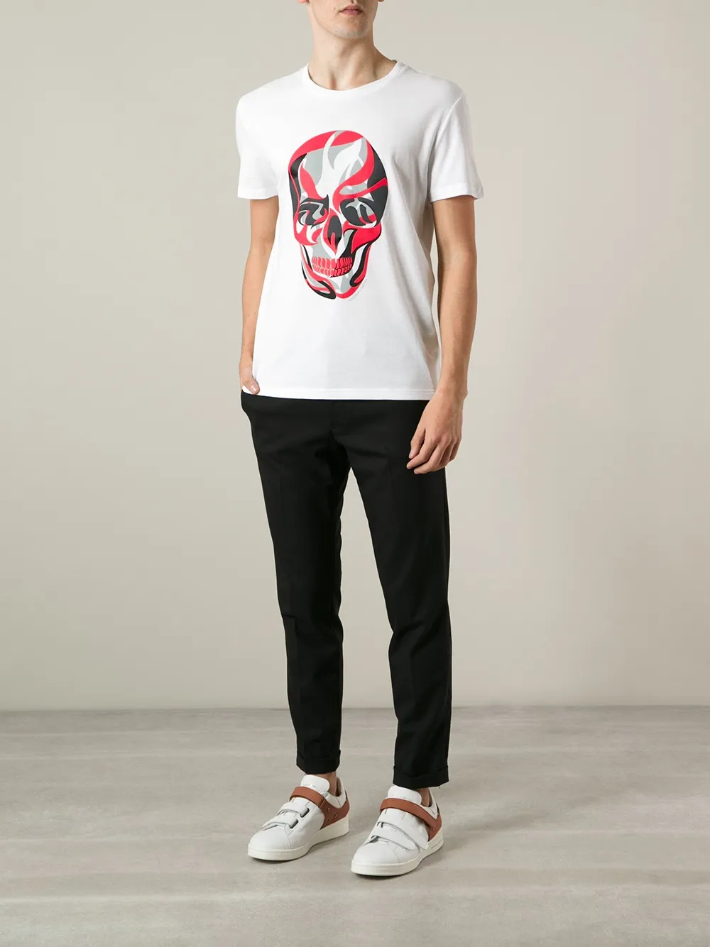 Alexander McQueen abstract skull print T-shirt - Wit