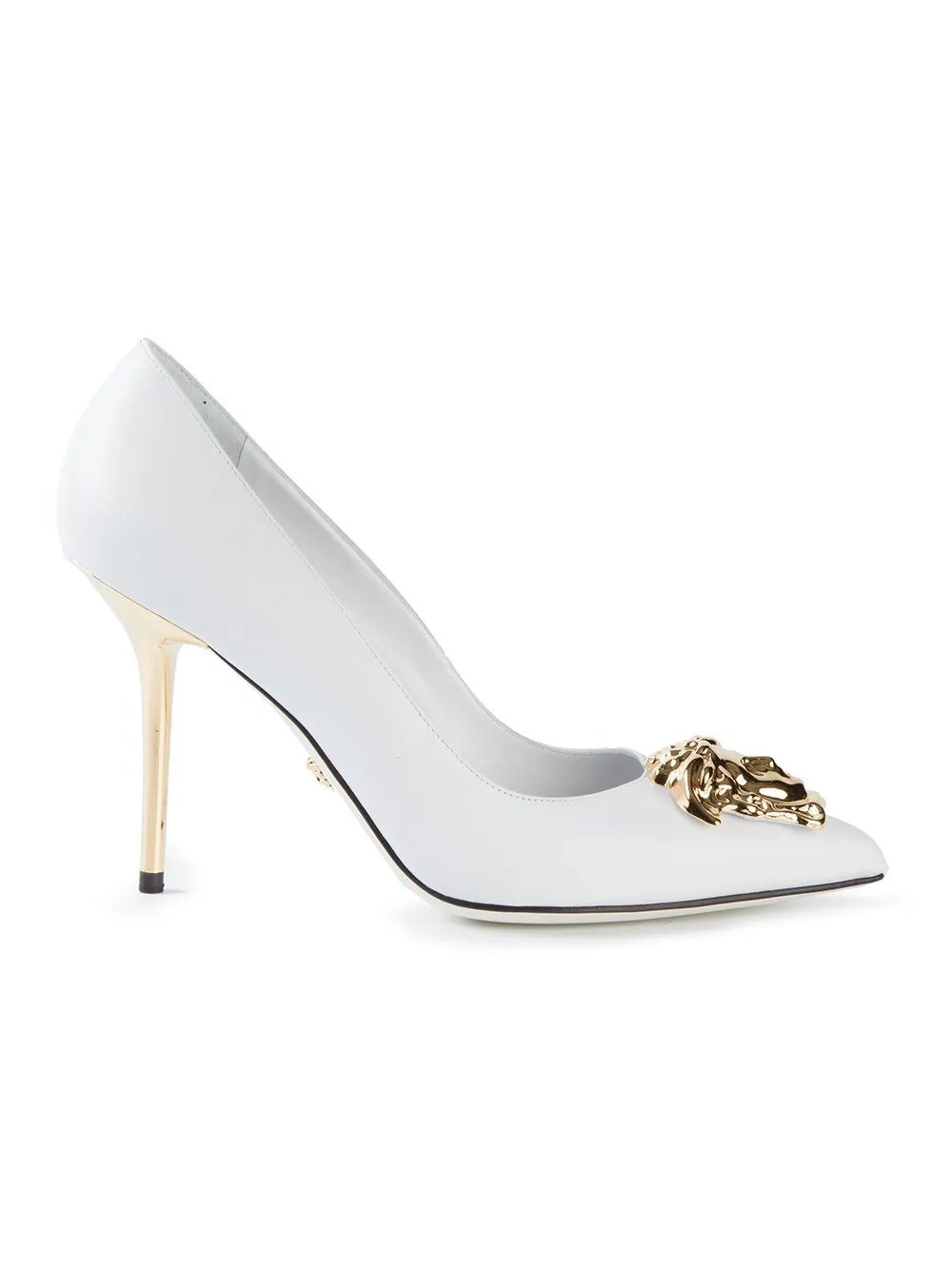white versace palazzo pumps