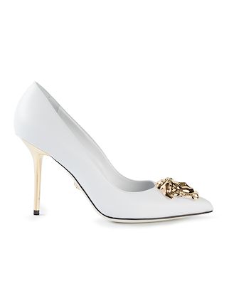 white versace palazzo pumps