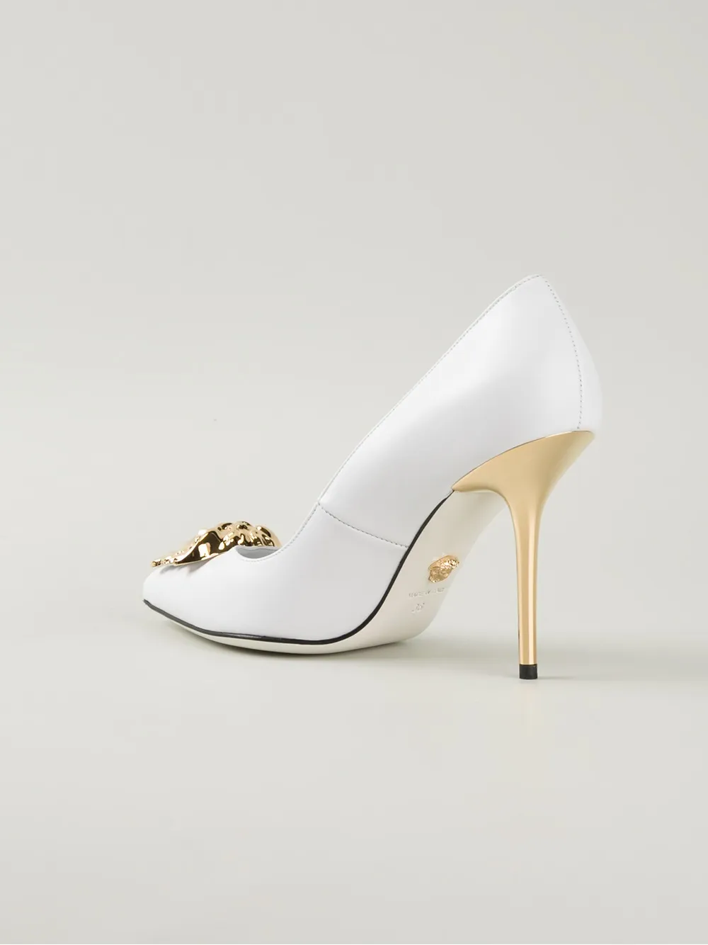white versace palazzo pumps