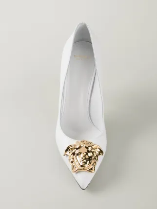 white versace palazzo pumps