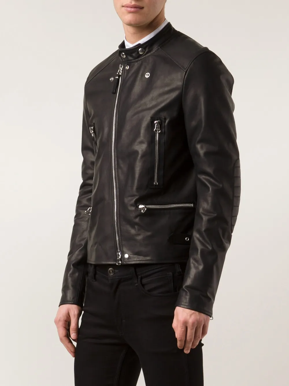 Lanvin Biker Jacke Aus Kunstleder   Schwarz 