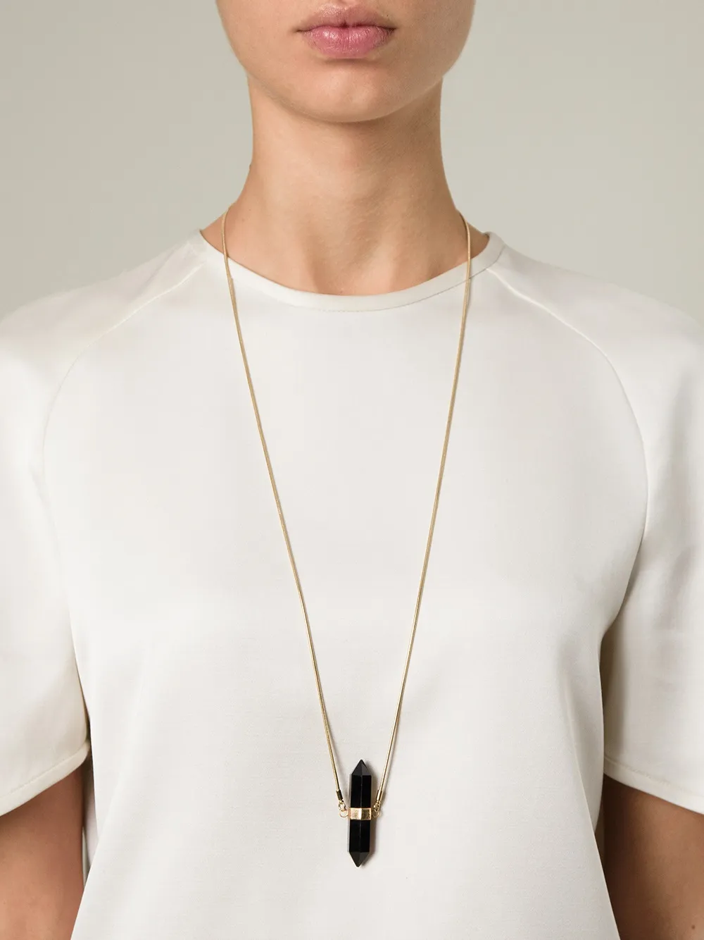  Isabel Marant Halskette Mit Kristallanhänger   Metallic 